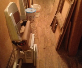 Stairlift with seat folded