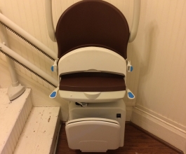 Chair lift with seat folded up