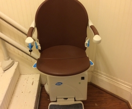 Chair lift with seat down