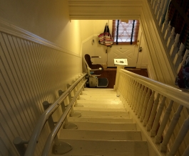 Chairlift at the bottom of the stairs